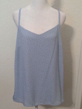 Ann Taylor LOFT Women's Spaghetti Strap Baby Blue Chic Slinky Summer Top Size M